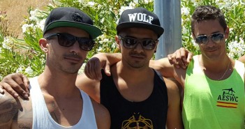 'Patico', a la derecha, junto a dos de los participantes en Toledo