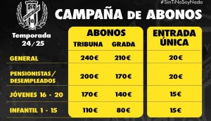 Campaña de abonos de la temporada anterior.